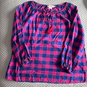 Vineyard Vines Pink and Blue Plaid Blouse